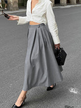 Grey pleated A-line Skirt